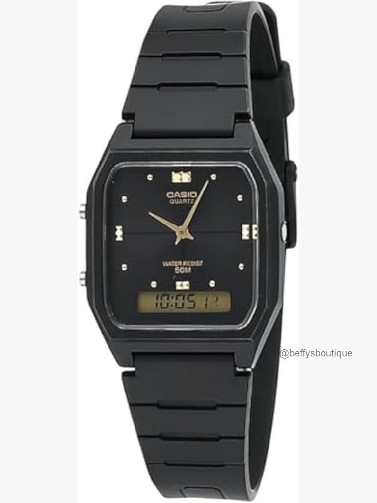 Men's Resin Analog-Digital Dual Time Zone Watch With Alarm And Stopwatch